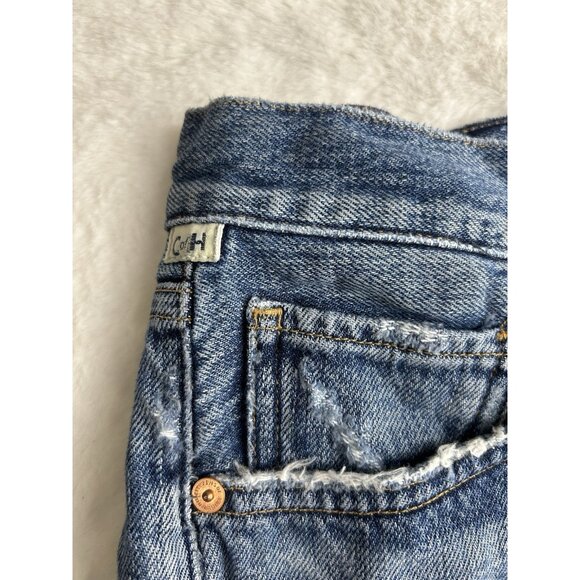 Citizens of Humanity Nikki Vintage 26 Distress Torn Button-Fly Jean Shorts High - Picture 10 of 15